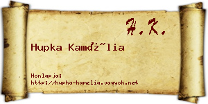 Hupka Kamélia névjegykártya